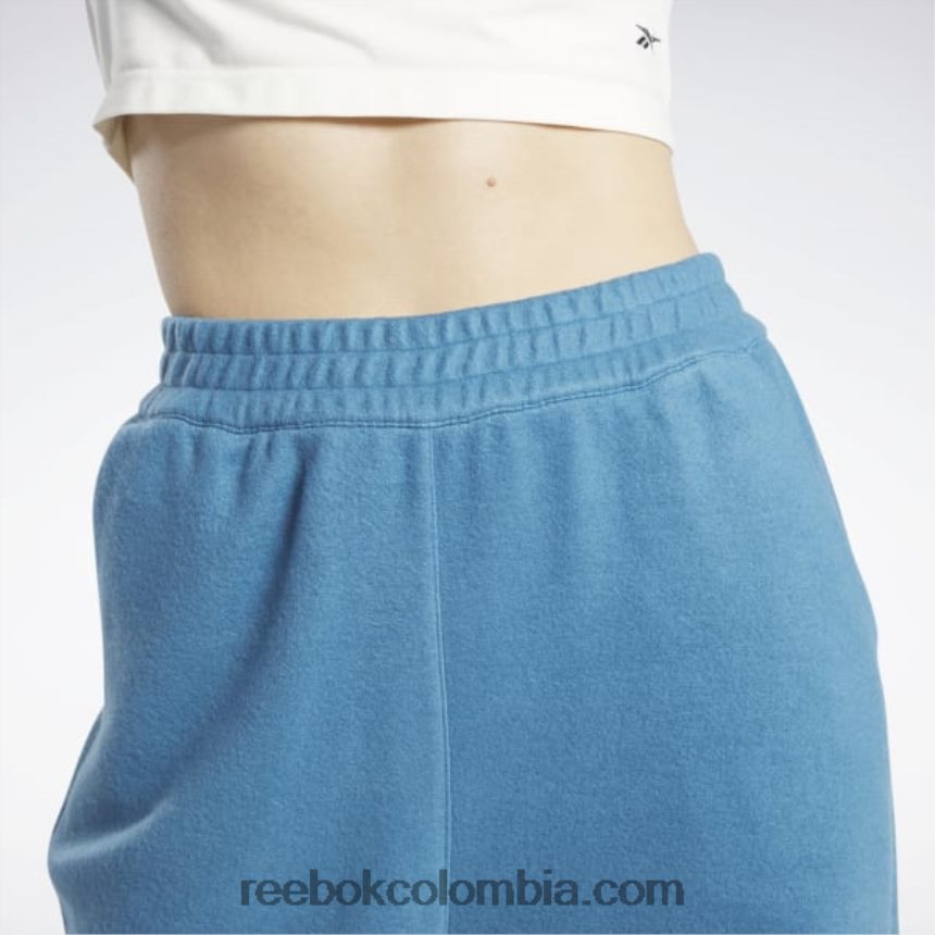 mujer azul acero s23-r pantalones clásicos de pernera ancha con forro polar inverso Reebok D260LP524