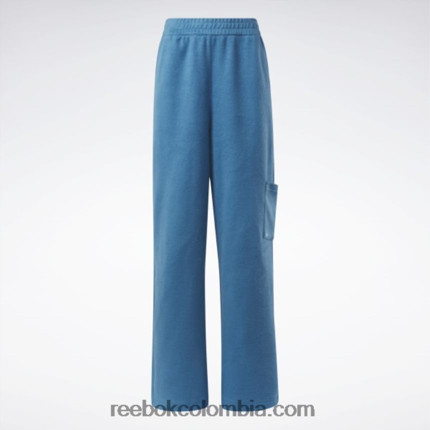 mujer azul acero s23-r pantalones clásicos de pernera ancha con forro polar inverso Reebok D260LP524
