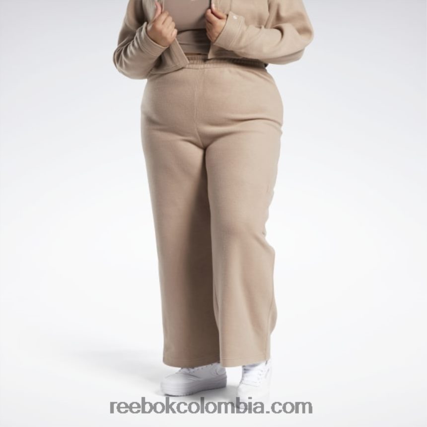 mujer gris pardo pantalones clásicos de pierna ancha de forro polar invertido (tallas grandes) Reebok D260LP819