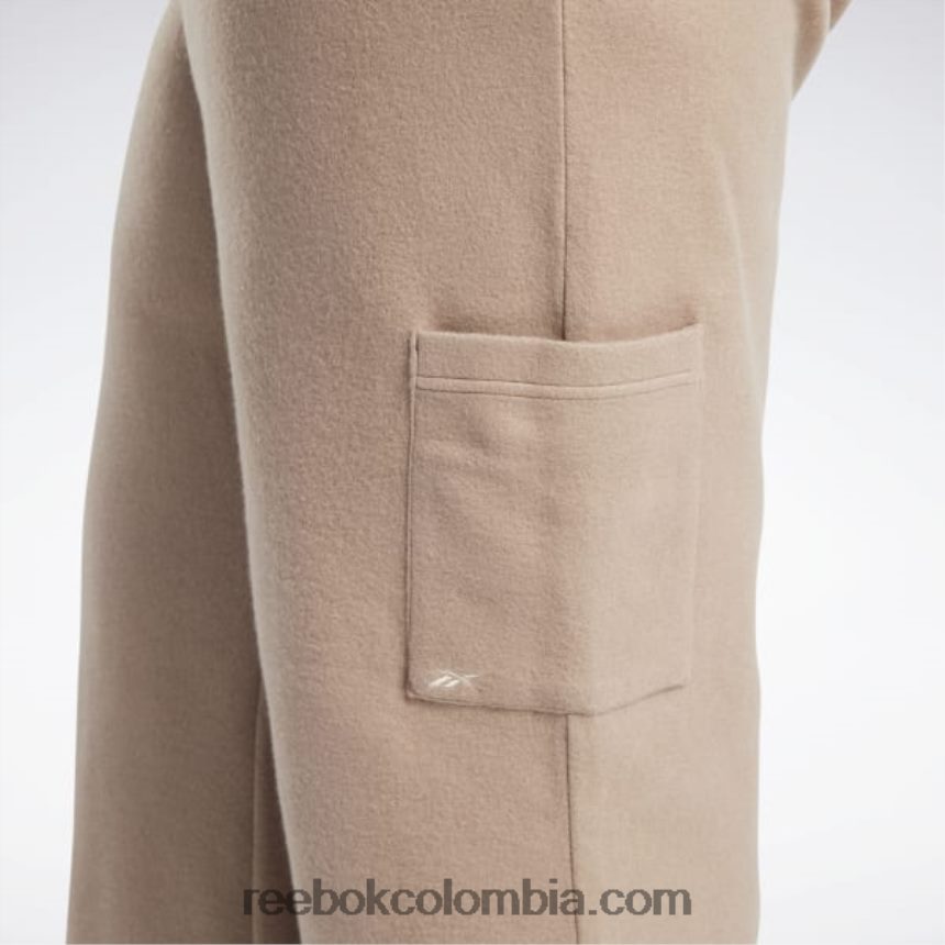 mujer gris pardo pantalones clásicos de pierna ancha de forro polar invertido (tallas grandes) Reebok D260LP819