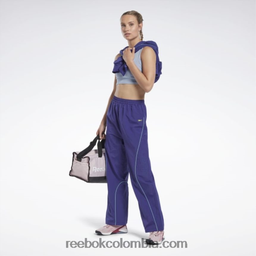 mujer morado negrita pantalones tejidos les mills Reebok D260LP448