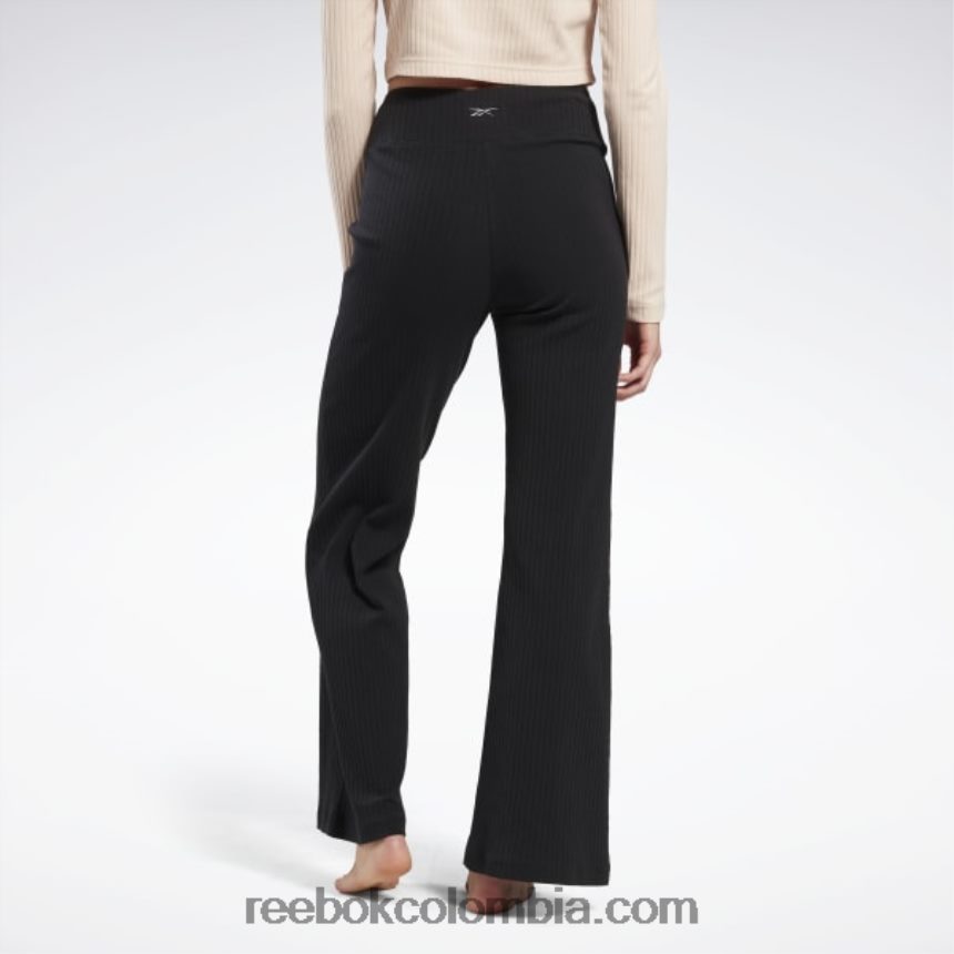 mujer negro pantalones de yoga de canalé de algodón Reebok D260LP474