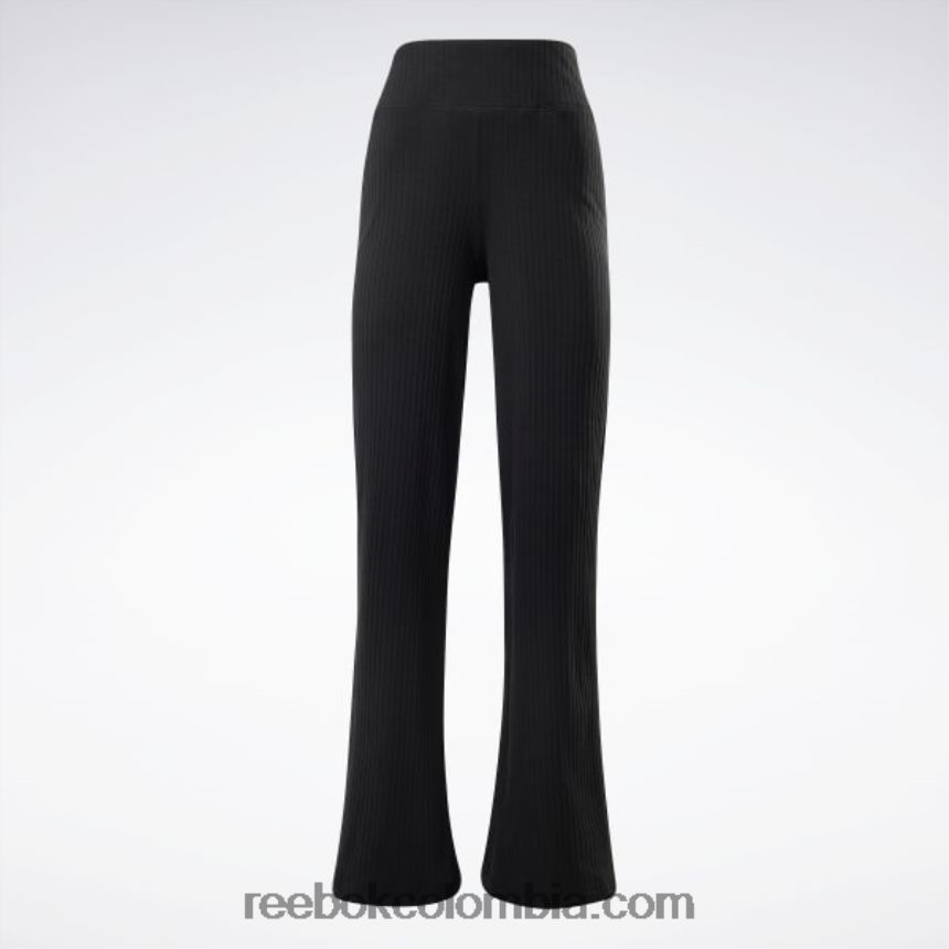 mujer negro pantalones de yoga de canalé de algodón Reebok D260LP474