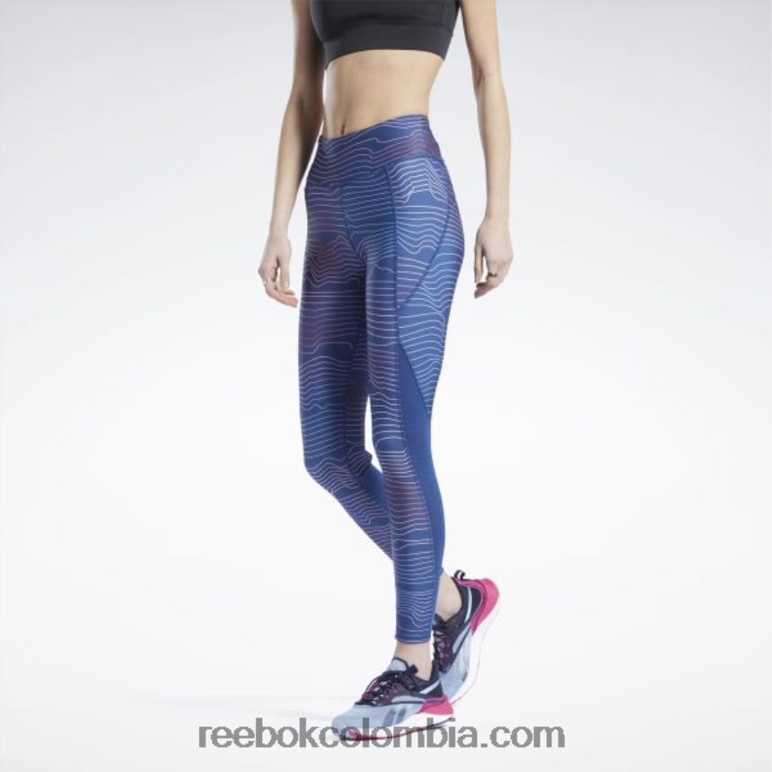 mujer batik azul leggins estampados corriendo Reebok D260LP960