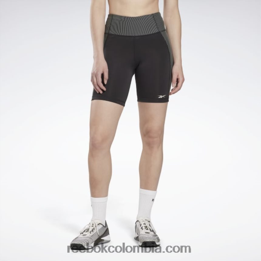 mujer negro leggins de canalé con tiro alto Reebok D260LP603