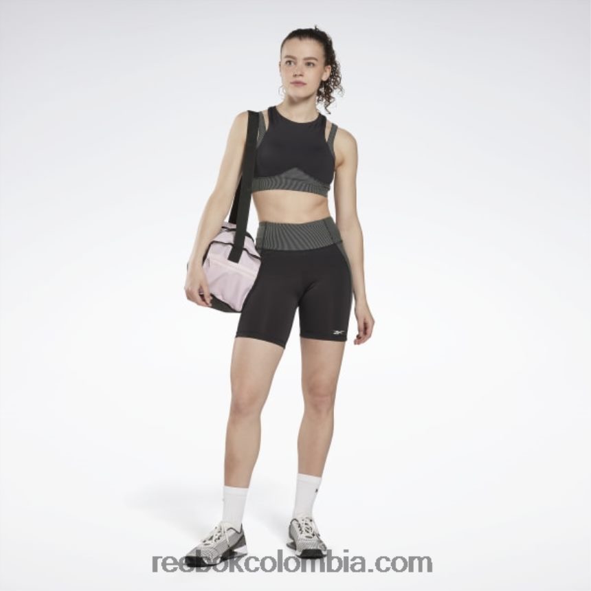 mujer negro leggins de canalé con tiro alto Reebok D260LP603