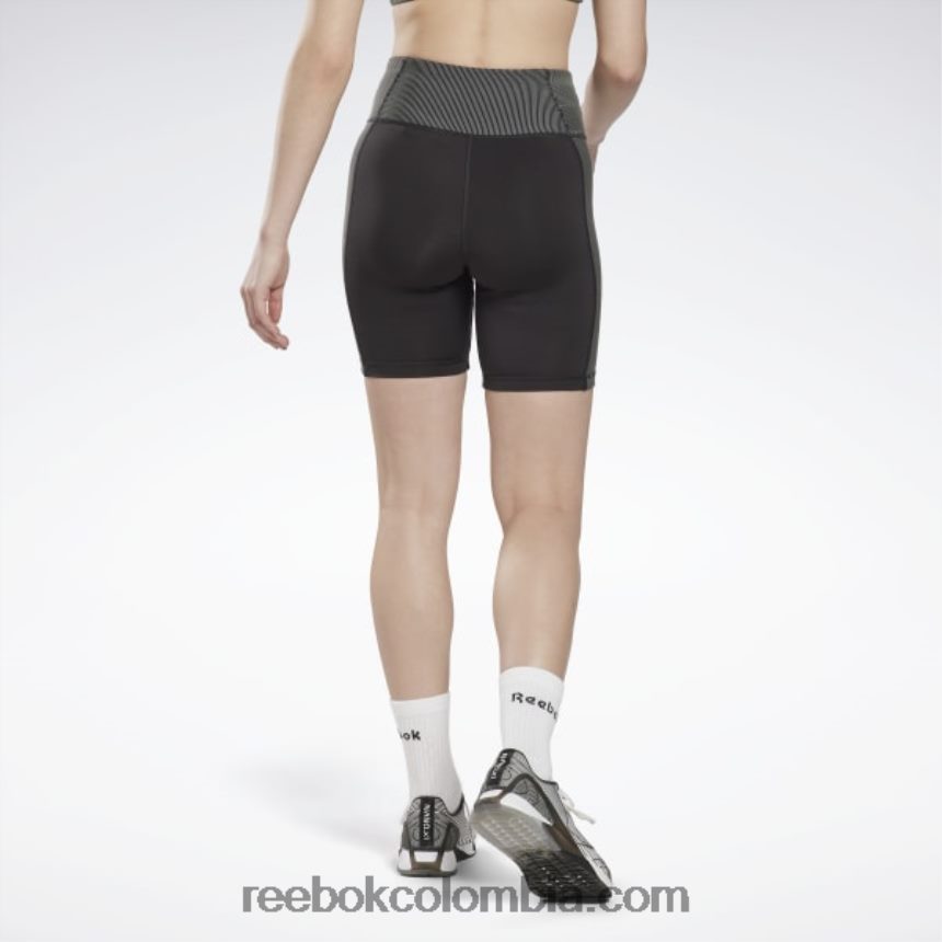 mujer negro leggins de canalé con tiro alto Reebok D260LP603