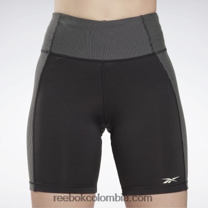 mujer negro leggins de canalé con tiro alto Reebok D260LP603