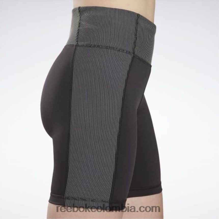 mujer negro leggins de canalé con tiro alto Reebok D260LP603