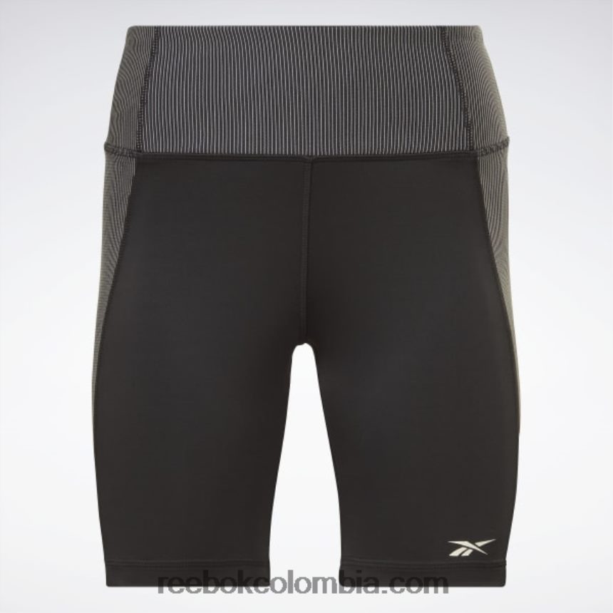 mujer negro leggins de canalé con tiro alto Reebok D260LP603