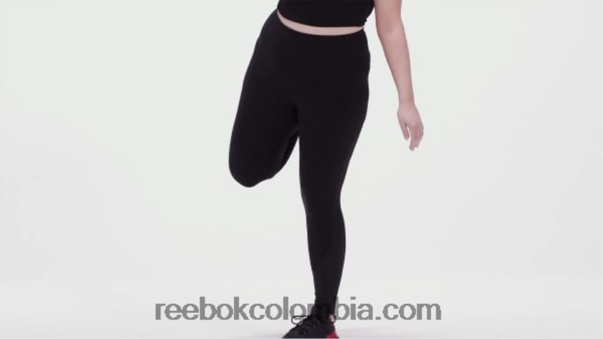 mujer negro leggins de tiro alto de canalé listos para entrenar (talla grande) Reebok D260LP994