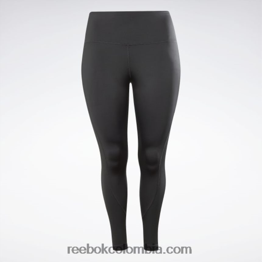 mujer negro leggins de tiro alto de canalé listos para entrenar (talla grande) Reebok D260LP994