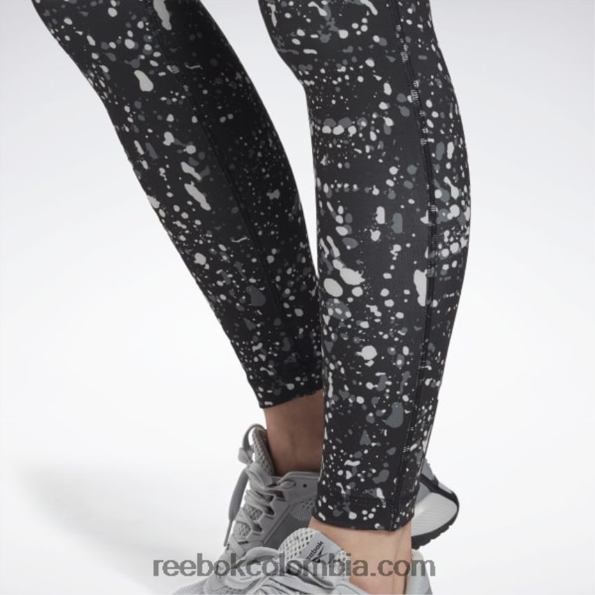 mujer negro leggins estampados listos para entrenar Reebok D260LP962