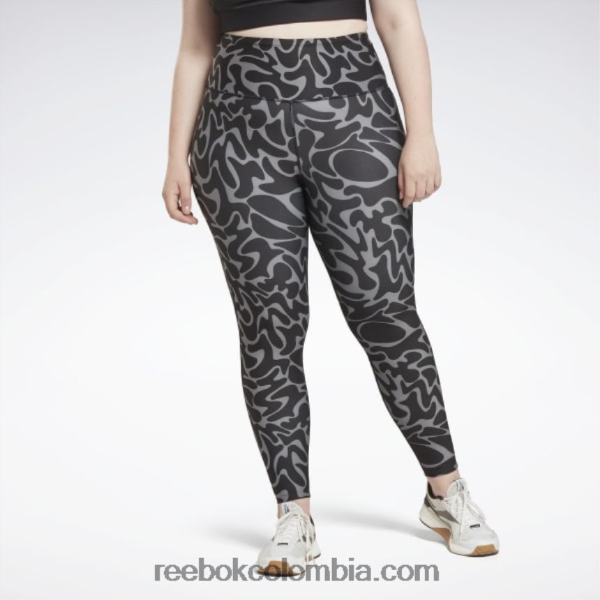 mujer negro leggins estampados listos para entrenar (tallas grandes) Reebok D260LP551