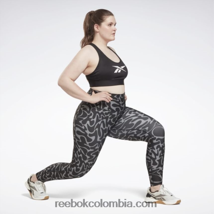 mujer negro leggins estampados listos para entrenar (tallas grandes) Reebok D260LP551