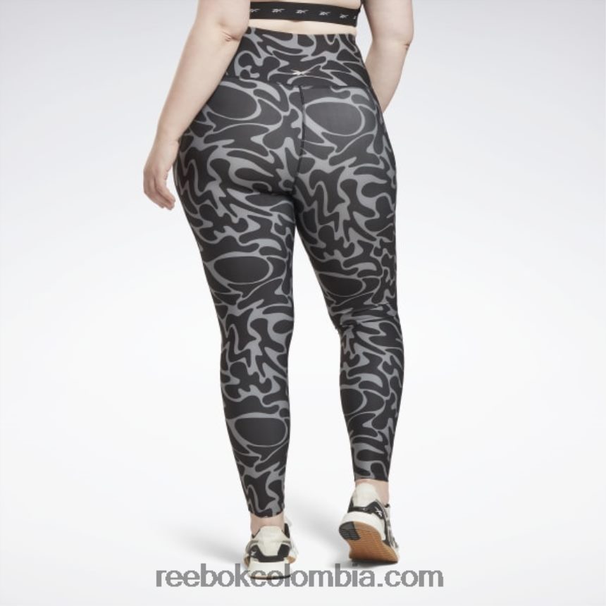 mujer negro leggins estampados listos para entrenar (tallas grandes) Reebok D260LP551