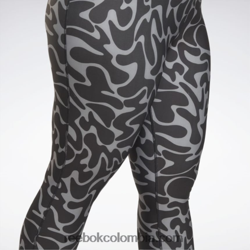 mujer negro leggins estampados listos para entrenar (tallas grandes) Reebok D260LP551