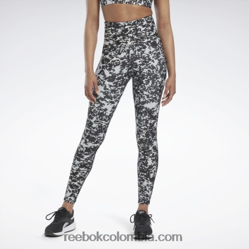 mujer negro lux 2.0 leggins safari modernos con motas Reebok D260LP472