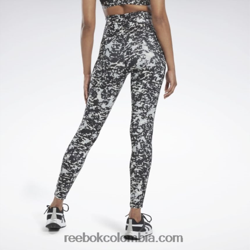 mujer negro lux 2.0 leggins safari modernos con motas Reebok D260LP472