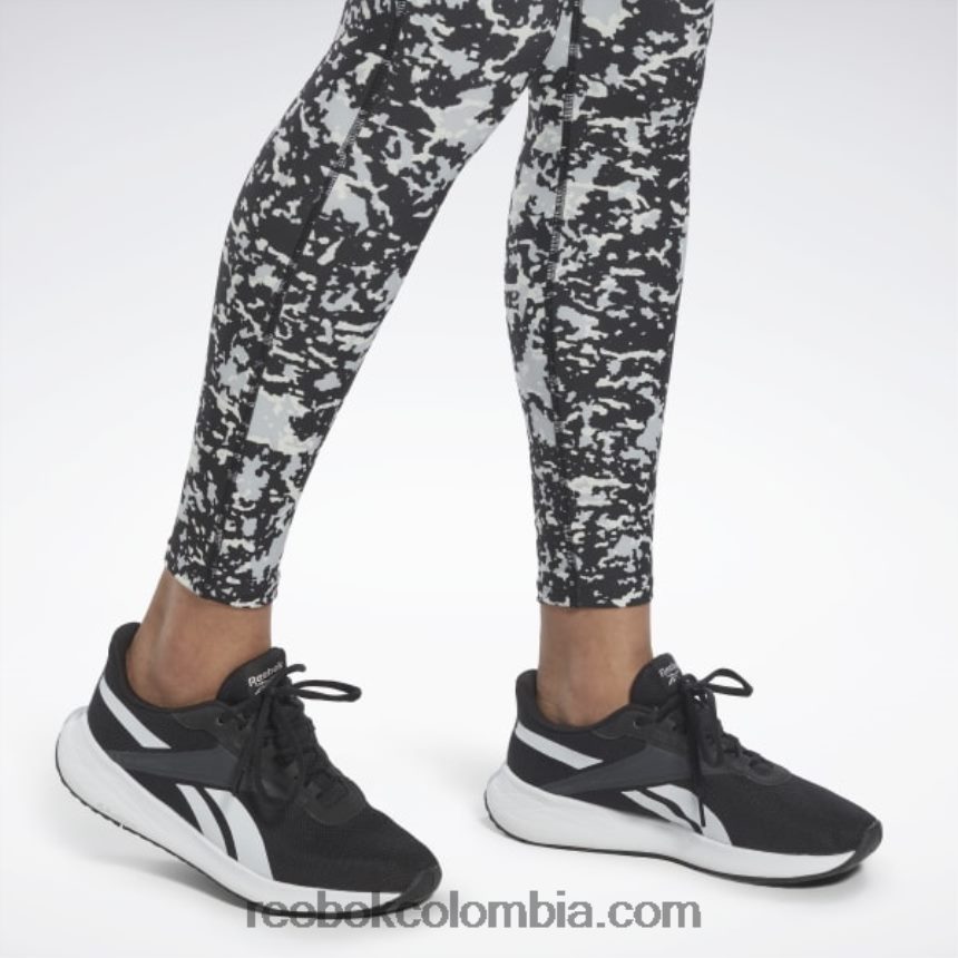 mujer negro lux 2.0 leggins safari modernos con motas Reebok D260LP472