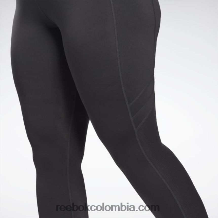 mujer noche negra leggins de malla listos para entrenar (tallas grandes) Reebok D260LP777
