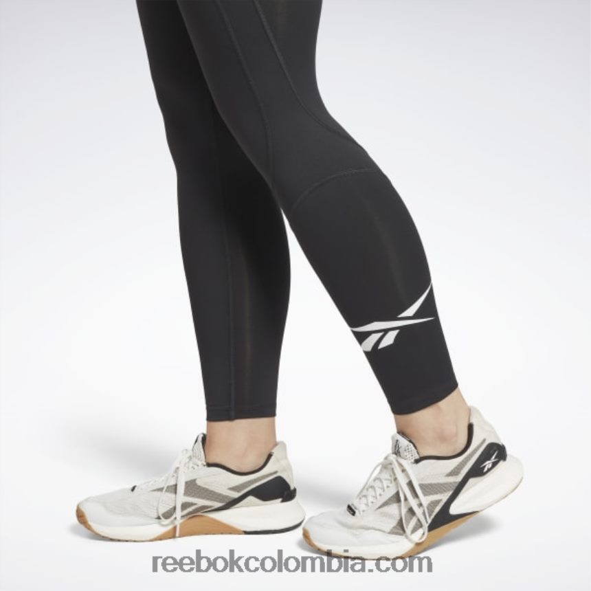 mujer noche negra polainas de vector listo para entrenar Reebok D260LP449