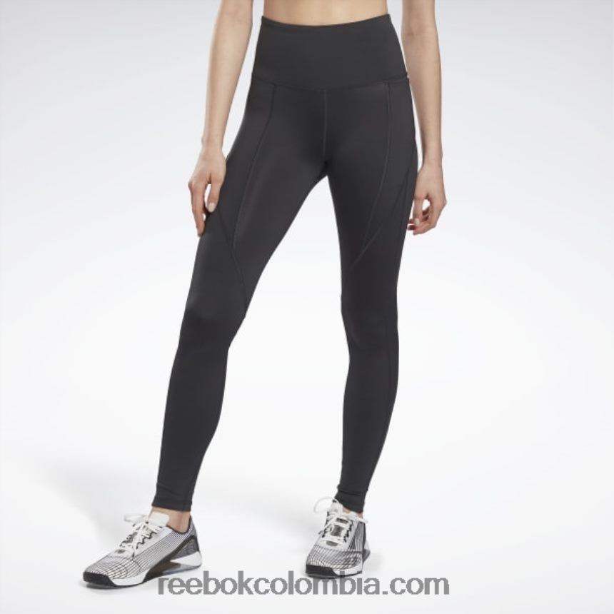 mujer noche negra programa de pantalón listo para entrenar leggings de tiro alto Reebok D260LP503