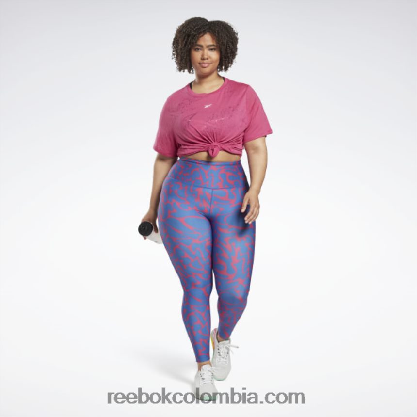 mujer rosa semi orgulloso leggins estampados listos para entrenar (tallas grandes) Reebok D260LP667