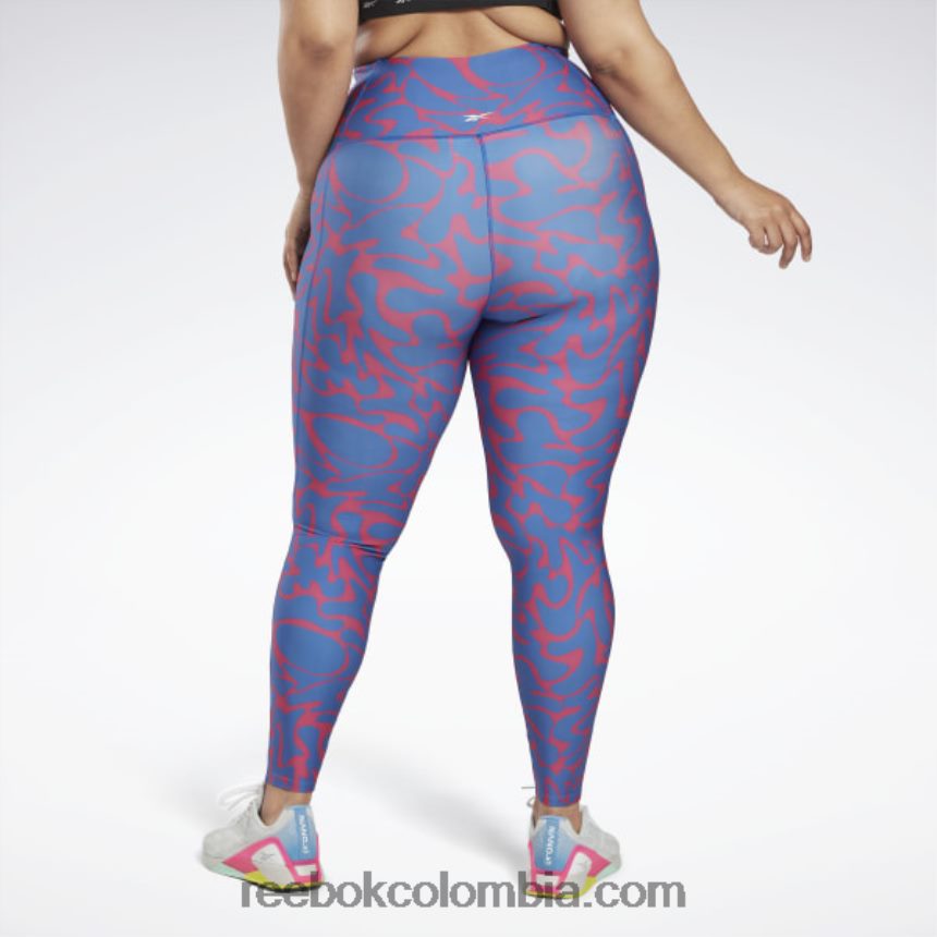mujer rosa semi orgulloso leggins estampados listos para entrenar (tallas grandes) Reebok D260LP667