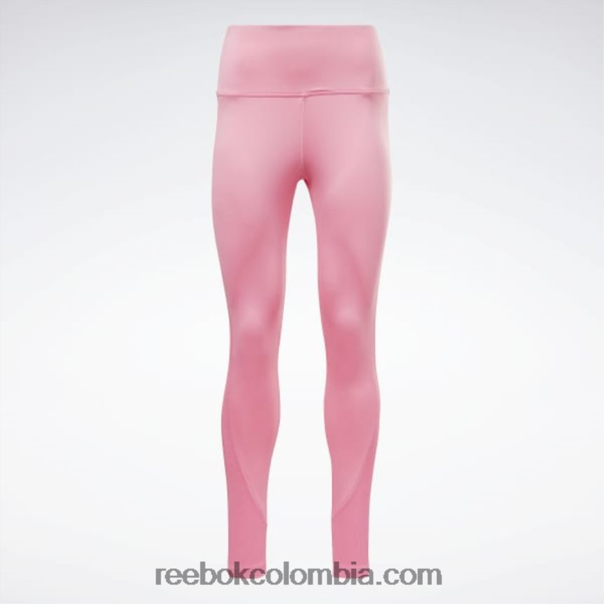 mujer rosa verdadero leggins de canalé de tiro alto Reebok D260LP679