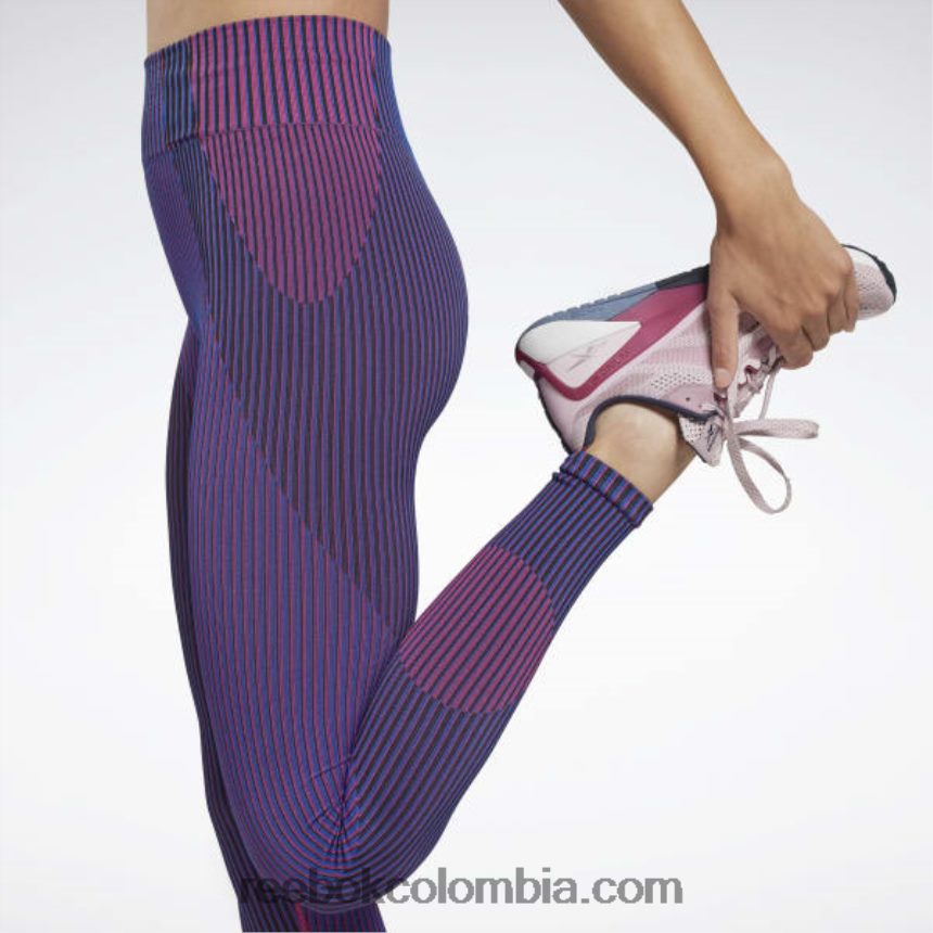 mujer vector azul united by fitness myoknit leggins sin costuras Reebok D260LP557