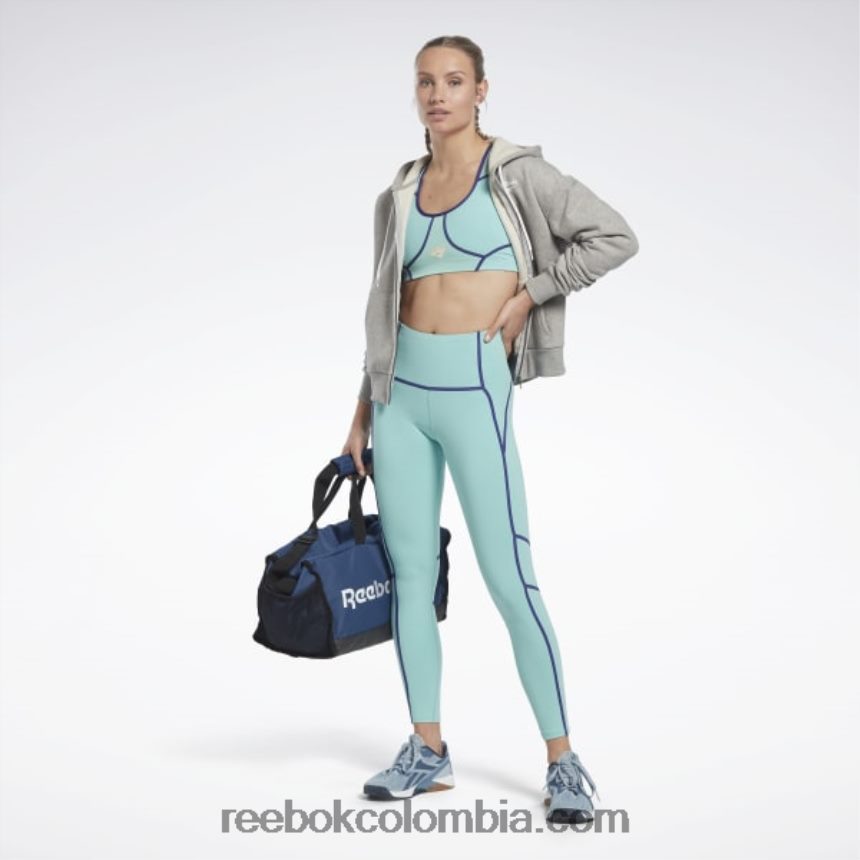 mujer verde azulado semi clásico Les Mills leggins con bloques de color Reebok D260LP507