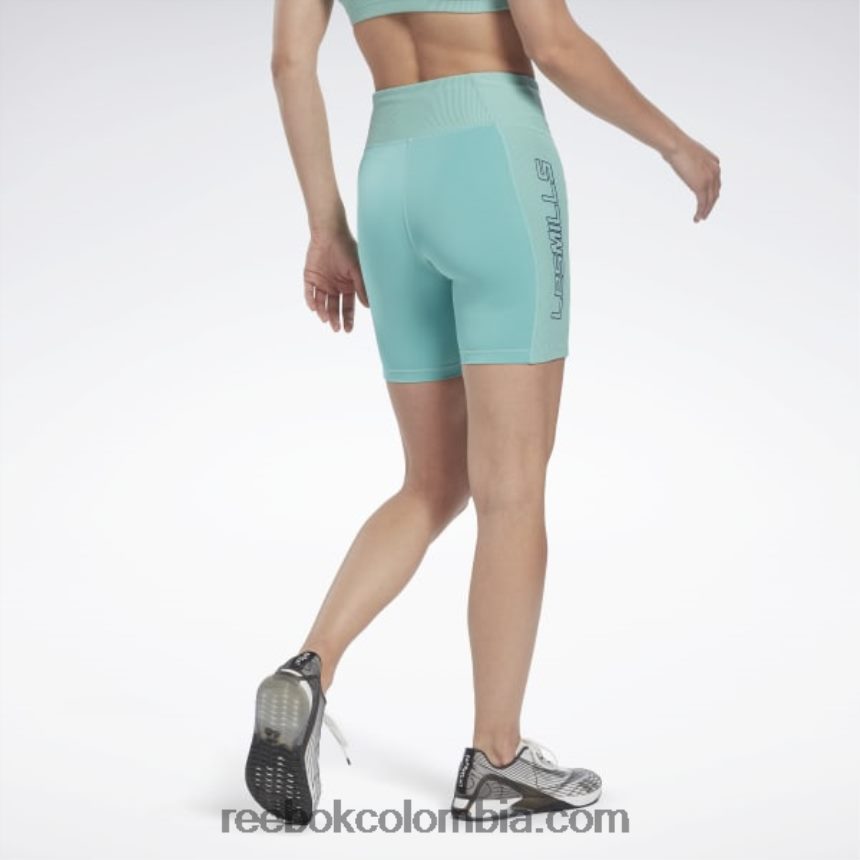 mujer verde azulado semi clásico leggins cortos de canalé les mills Reebok D260LP681