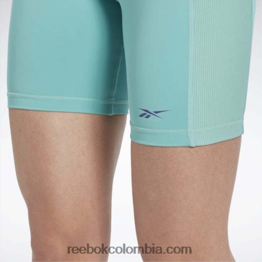 mujer verde azulado semi clásico leggins cortos de canalé les mills Reebok D260LP681