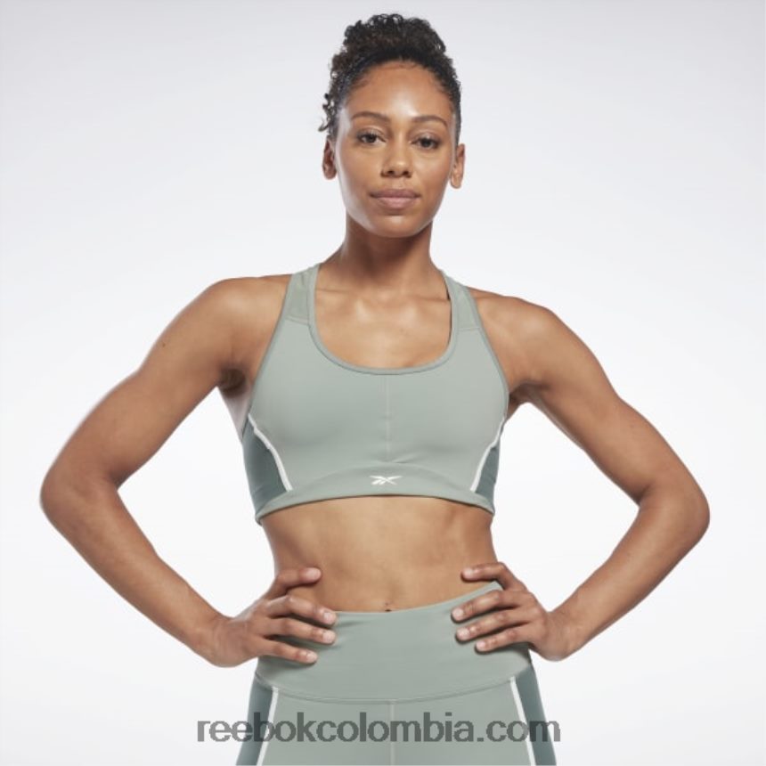 mujer armonía verde sujetador lux racer con diseño colour block y relleno Reebok D260LP658
