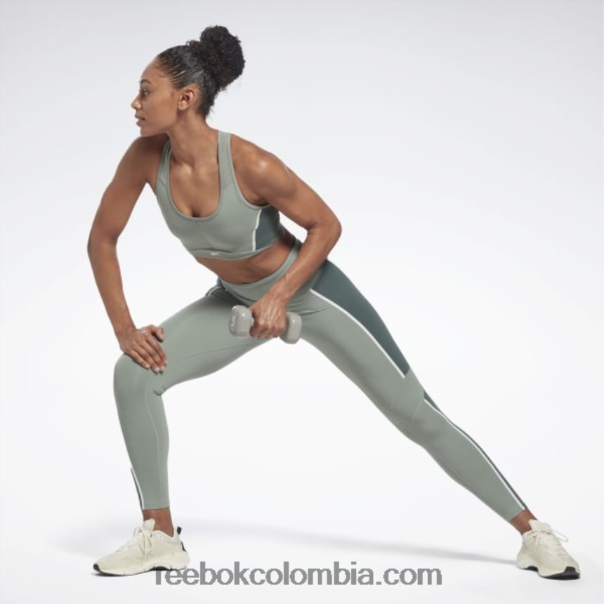 mujer armonía verde sujetador lux racer con diseño colour block y relleno Reebok D260LP658