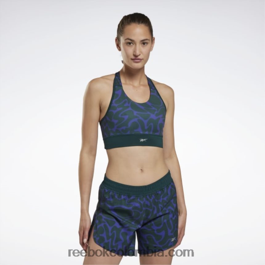 mujer bosque verde sujetador deportivo con estampado de running Reebok D260LP690
