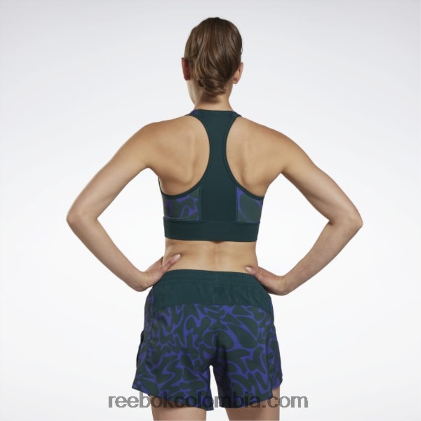 mujer bosque verde sujetador deportivo con estampado de running Reebok D260LP690