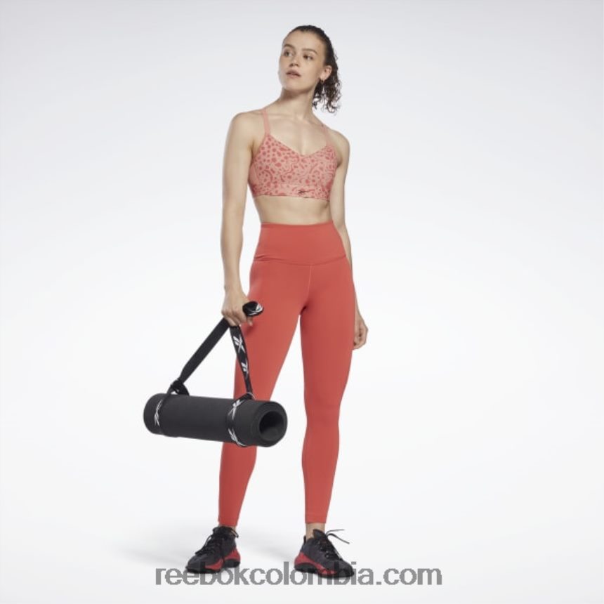 mujer cañón de coral Sujetador deportivo lux con tiras y estampado safari moderno Reebok D260LP813