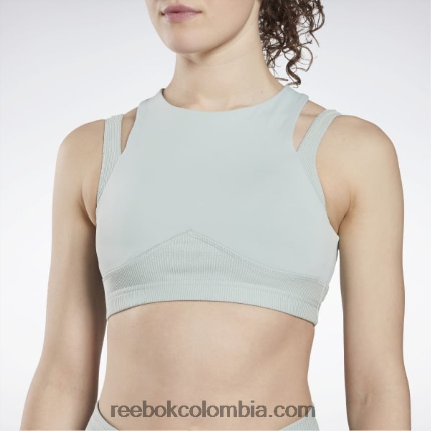 mujer gris junto al mar sujetador con capas de estudio Reebok D260LP712