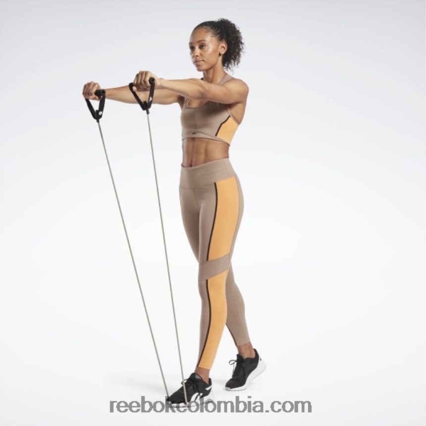mujer gris pardo sujetador lux racer con diseño colour block y relleno Reebok D260LP682