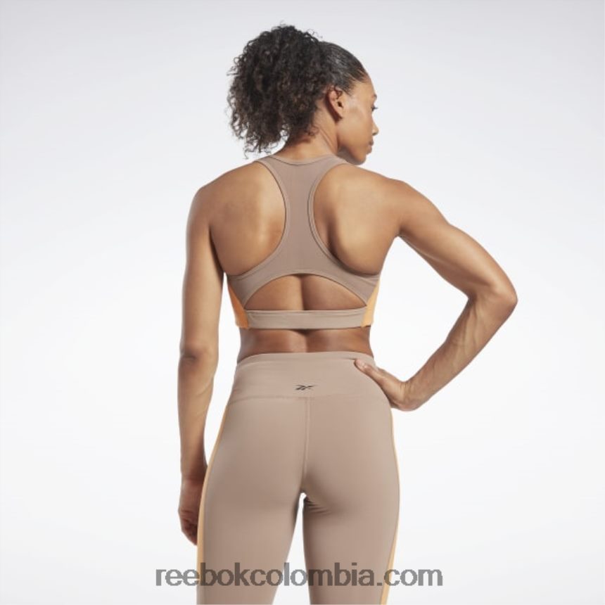 mujer gris pardo sujetador lux racer con diseño colour block y relleno Reebok D260LP682