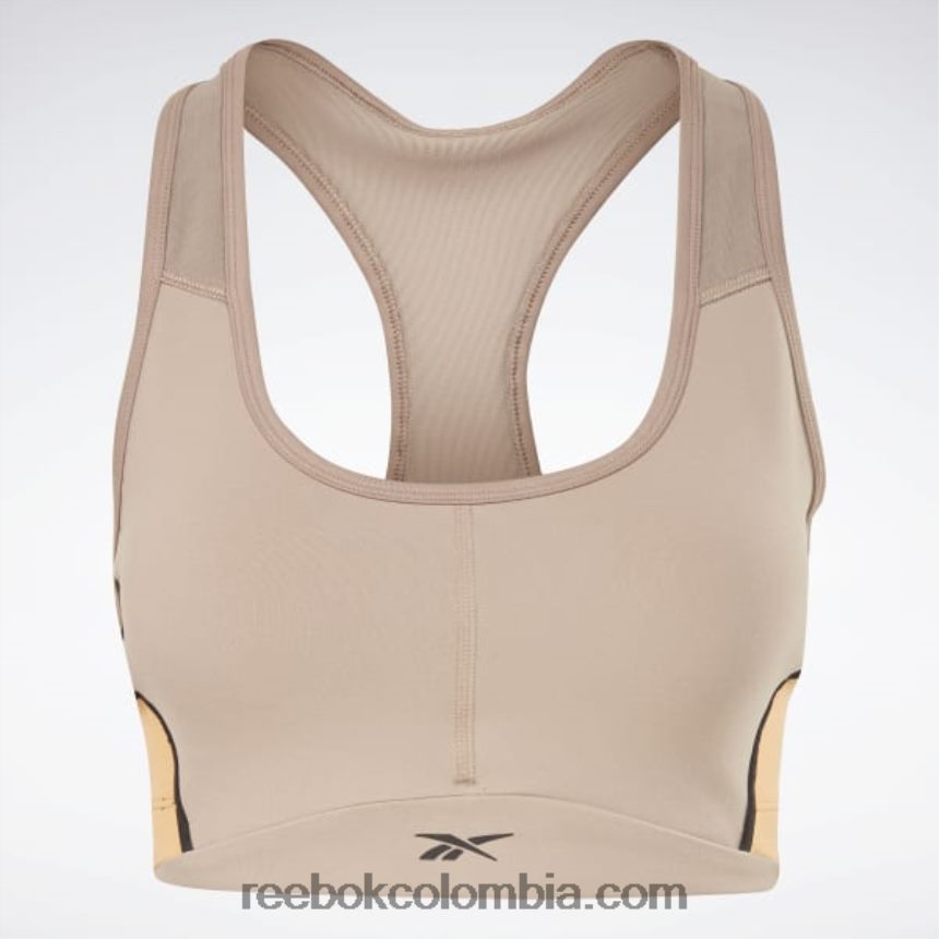 mujer gris pardo sujetador lux racer con diseño colour block y relleno Reebok D260LP682