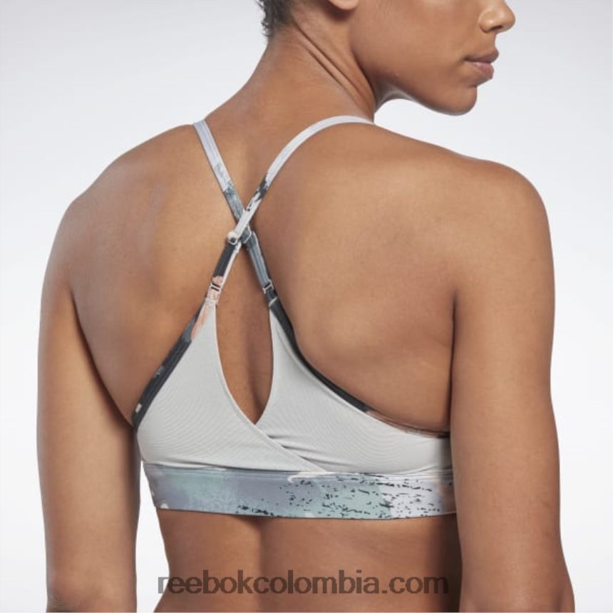 mujer gris puro 3 sujetador lux con tiras y estampado integral Reebok D260LP508