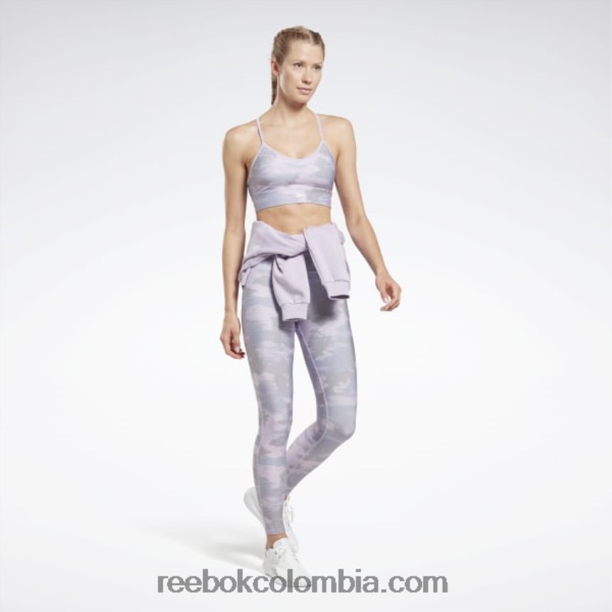 mujer neblina violeta brasier con estampado de camuflaje Reebok D260LP662