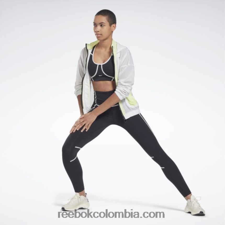 mujer negro brasier lux racer con diseño colour block y relleno Reebok D260LP499