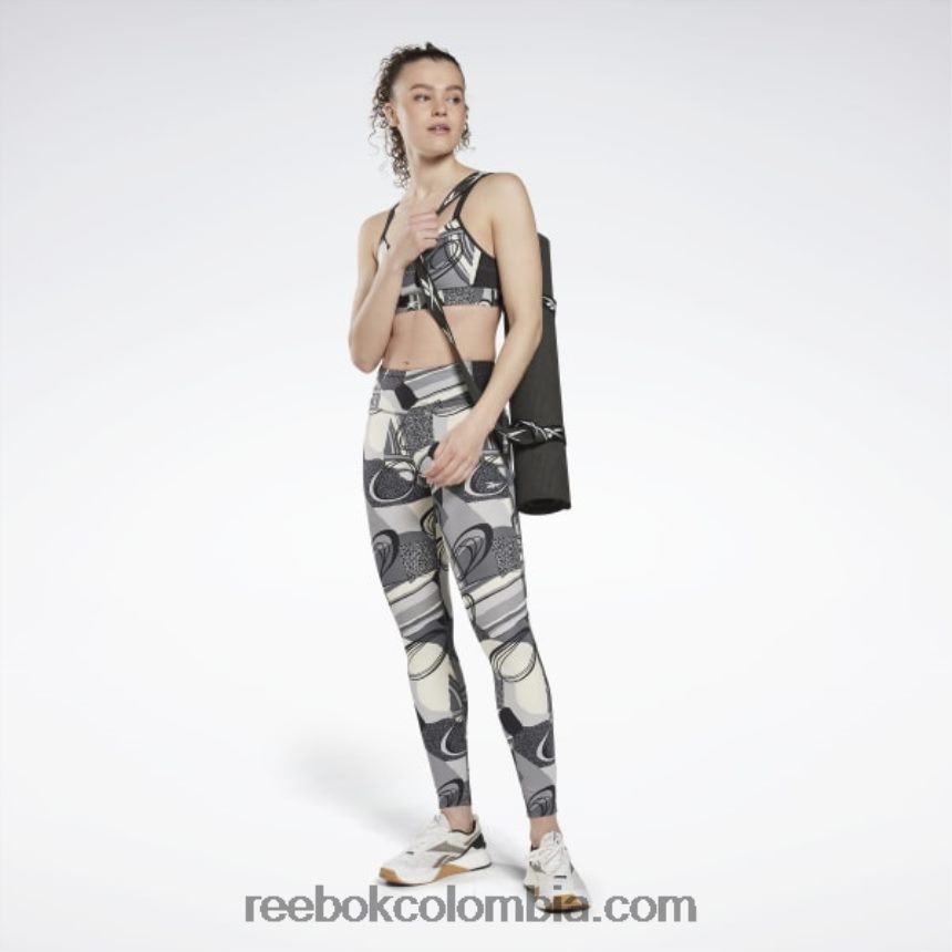 mujer negro lux perform sujetador de tiras con gráfico Reebok D260LP608