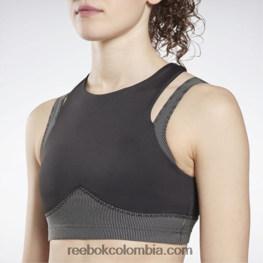 mujer negro sujetador con capas de estudio Reebok D260LP600