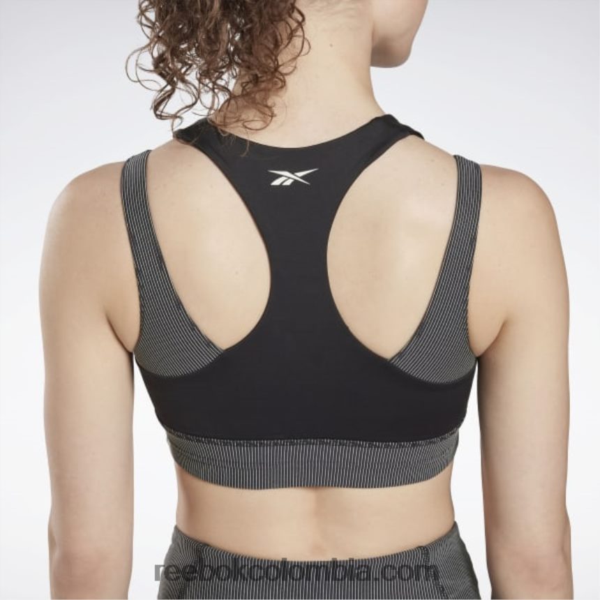mujer negro sujetador con capas de estudio Reebok D260LP600