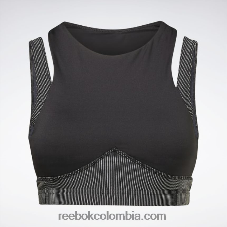 mujer negro sujetador con capas de estudio Reebok D260LP600